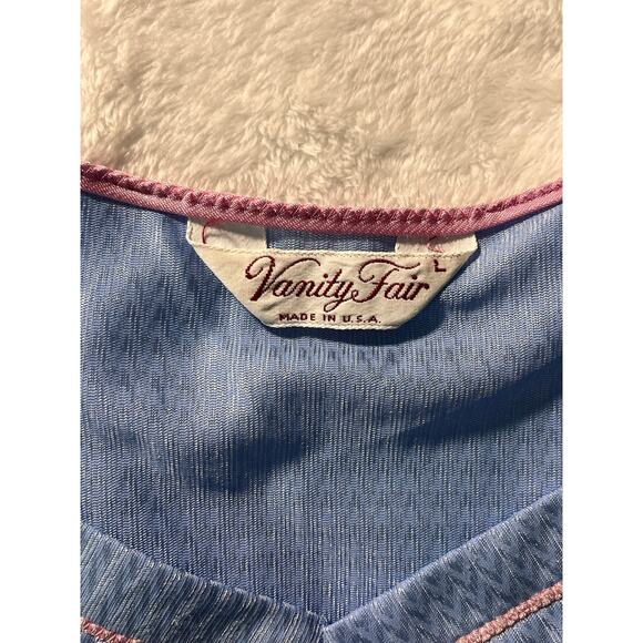 Vintage Vanity Fair Nightgown Size LRG Sheer Blue Nylon Sleepwear Retro Lingerie - Picture 8 of 10